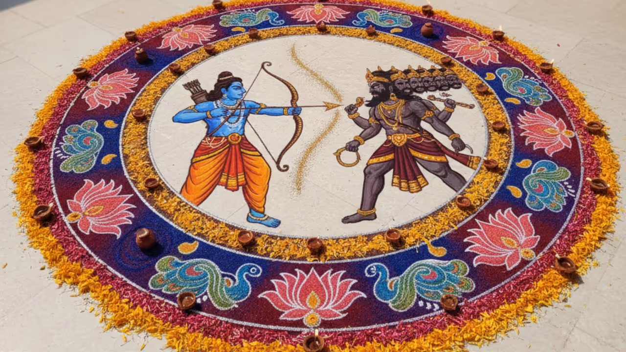 dussehra 2025 rangoli design