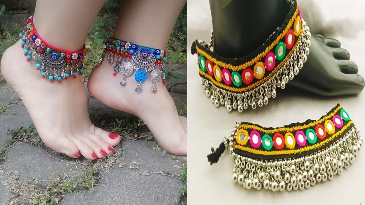 कलरफुल थ्रेड Anklet डिजाइंस