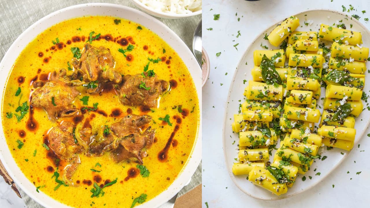 Gujarati Khandvi with kadhi