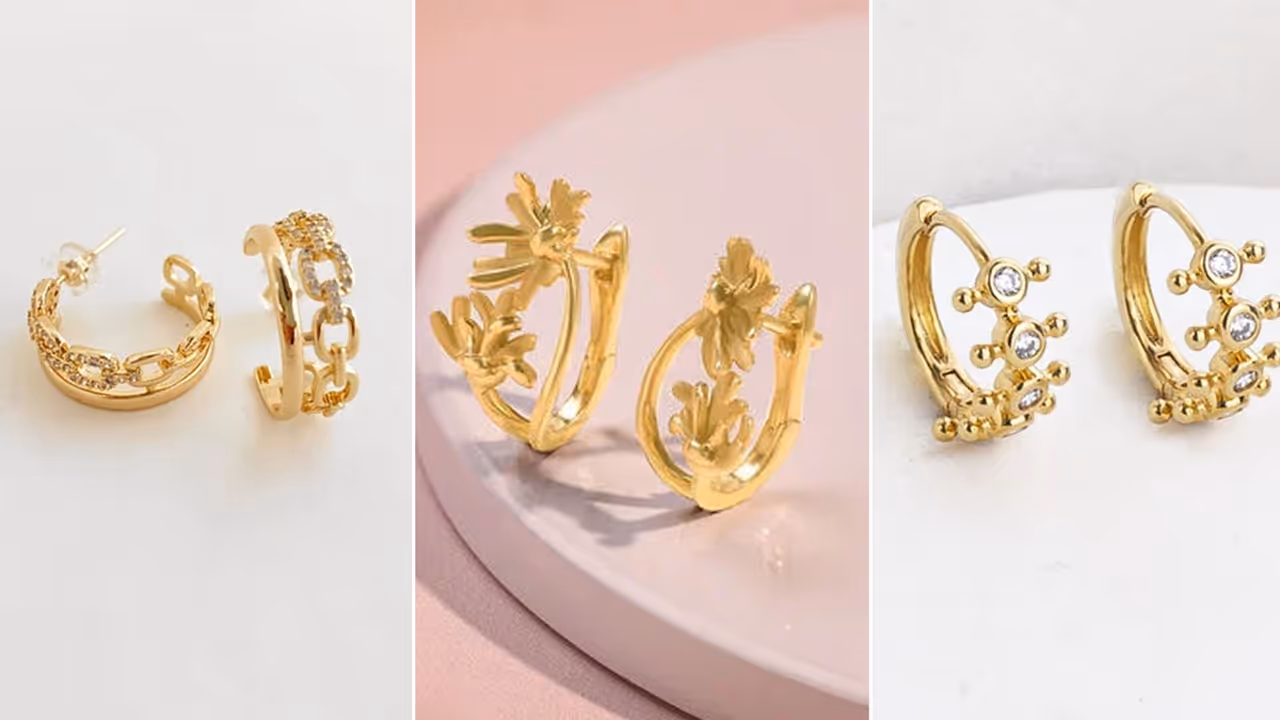 गोल्ड राउंड हूप्स इयररिंग