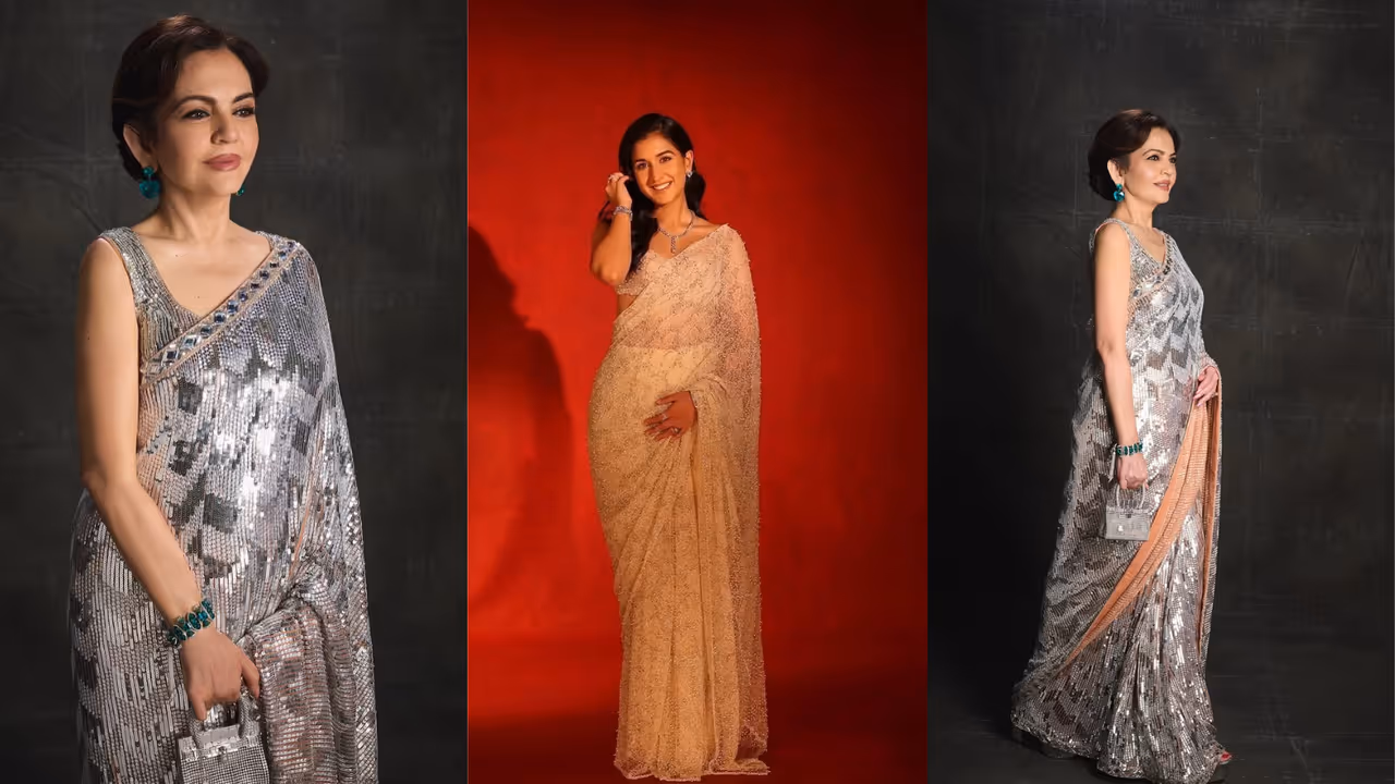 nita ambani manish malhotra diwali party look