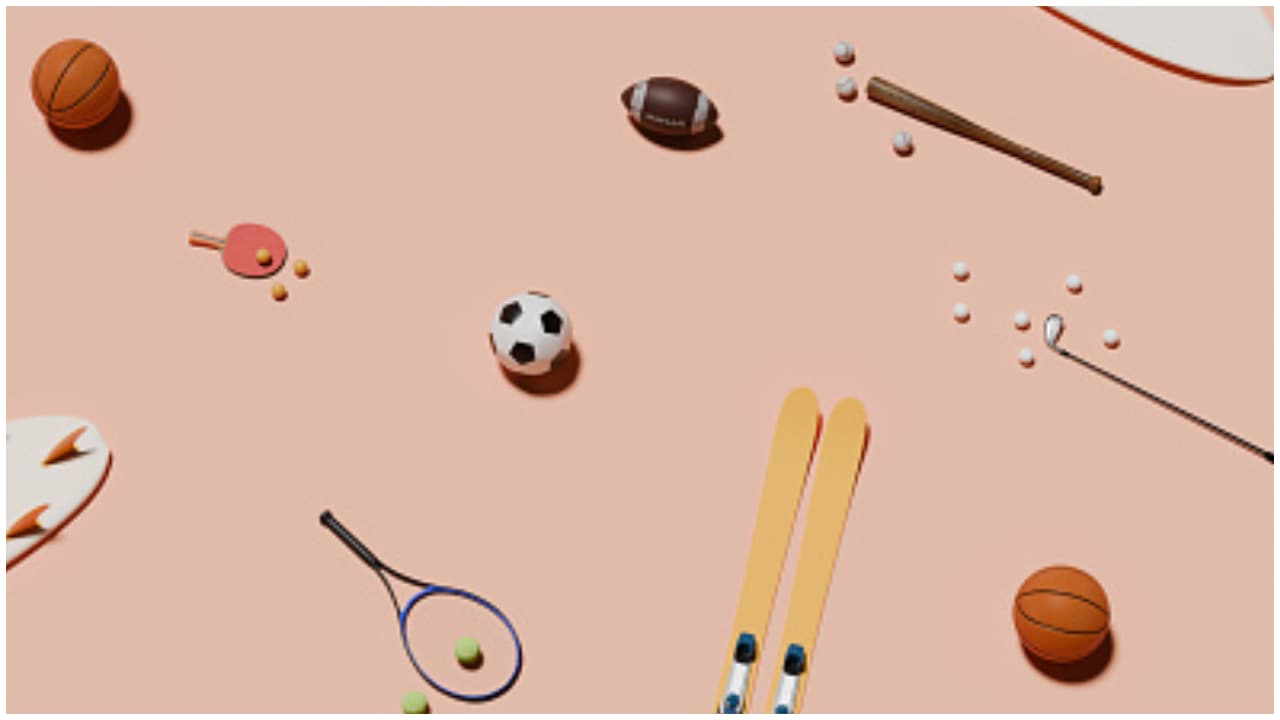 Sports items symbolic pick Sports items symbolic pick