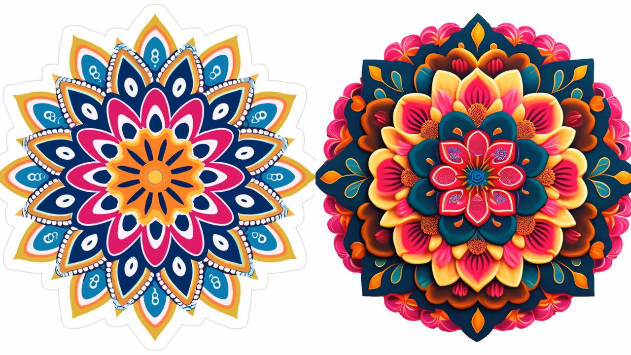 3D Rangoli Stickers for diwali online