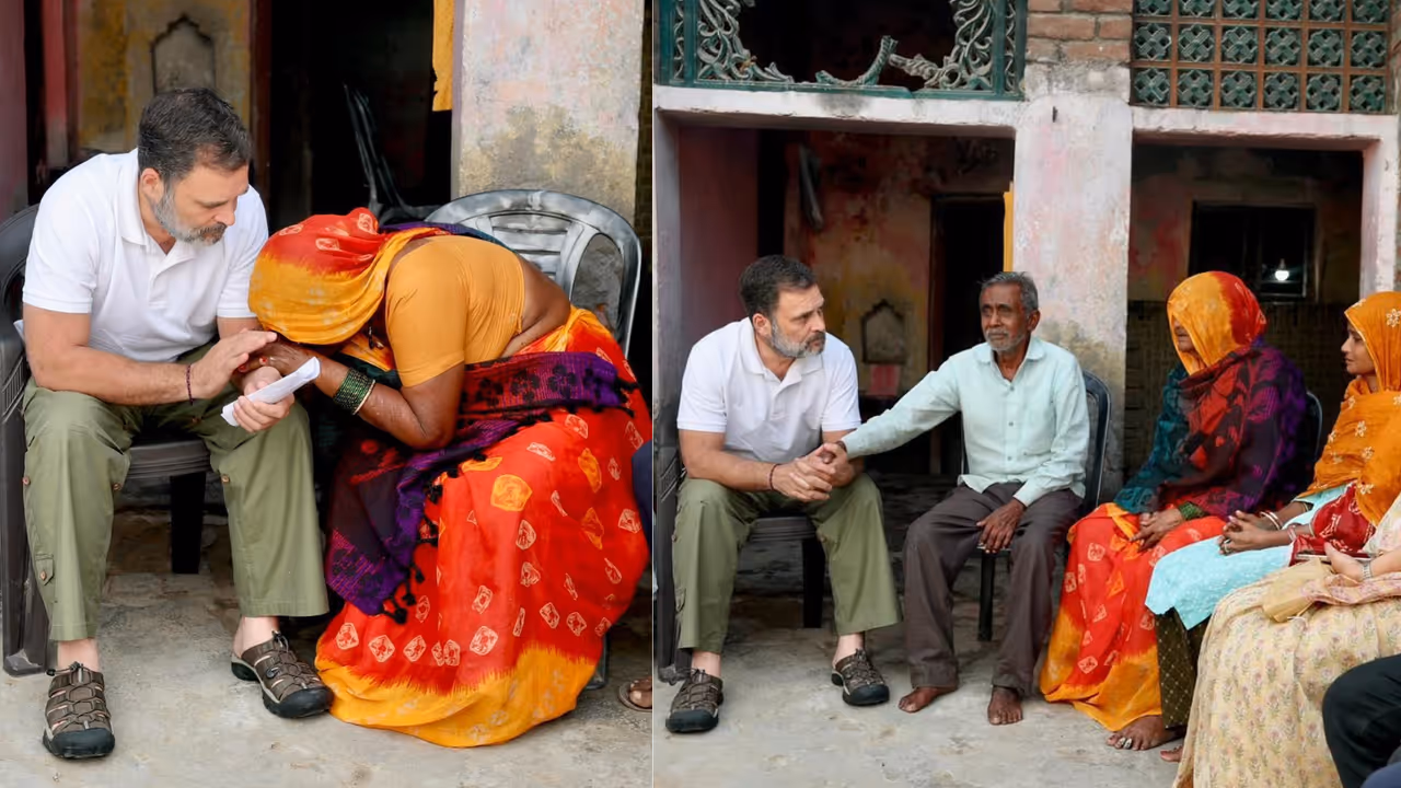 rahul gandhi fatehpur visit hariom valmiki case