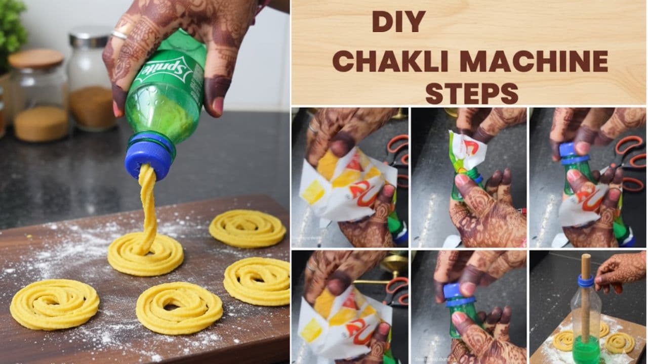diy chakli machine made with bottle