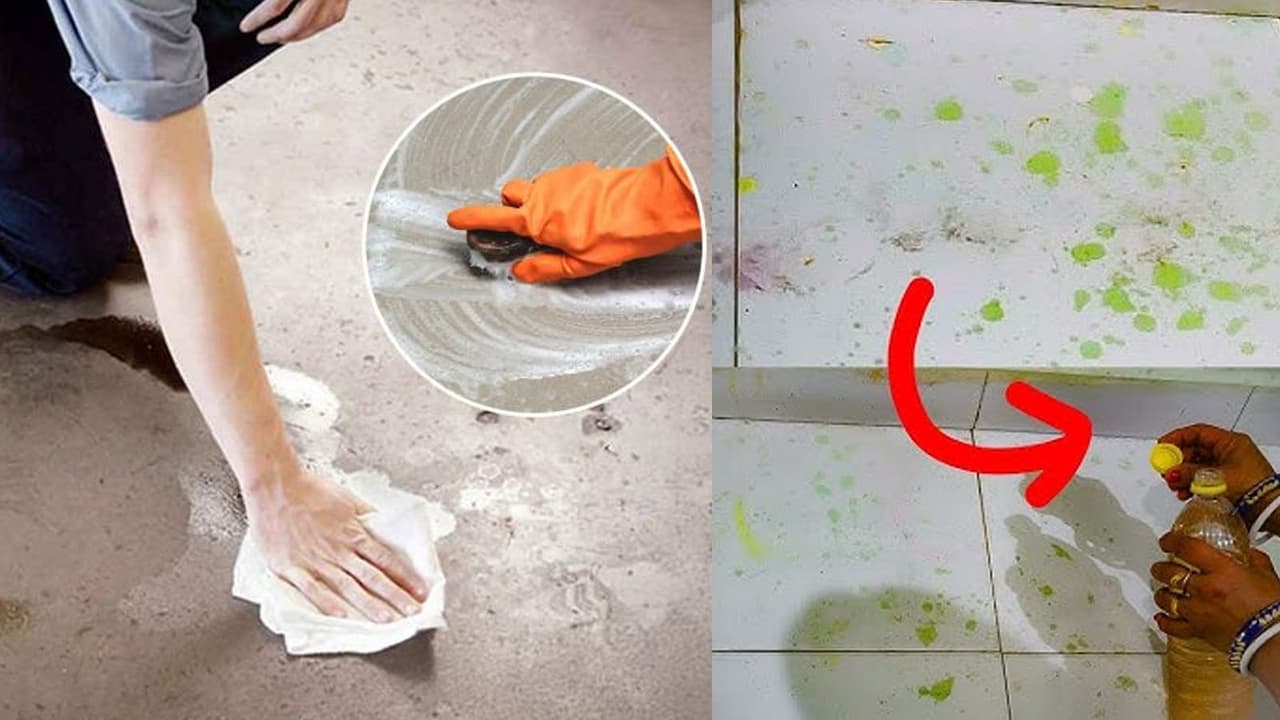 फर्श से पेंट के दाग हटाने की ट्रिक फर्श से पेंट के दाग हटाने की ट्रिक