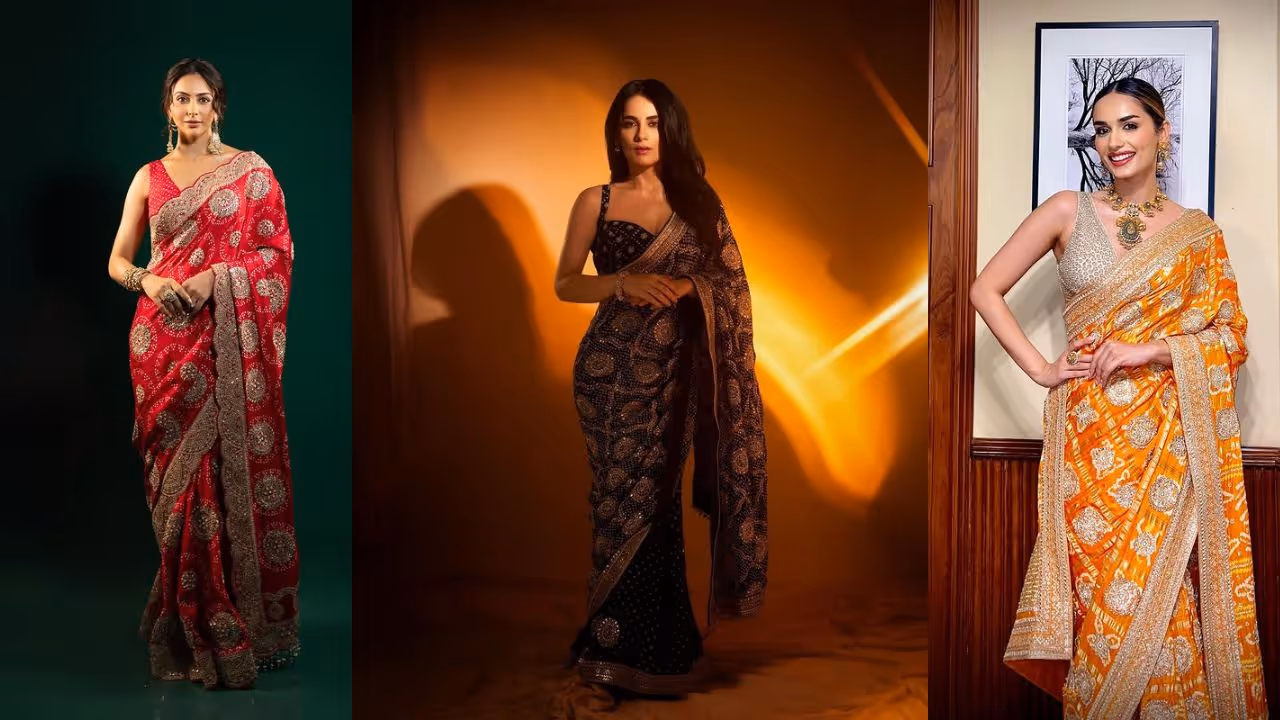 Designer Bandhani saree wedding Designer Bandhani saree wedding