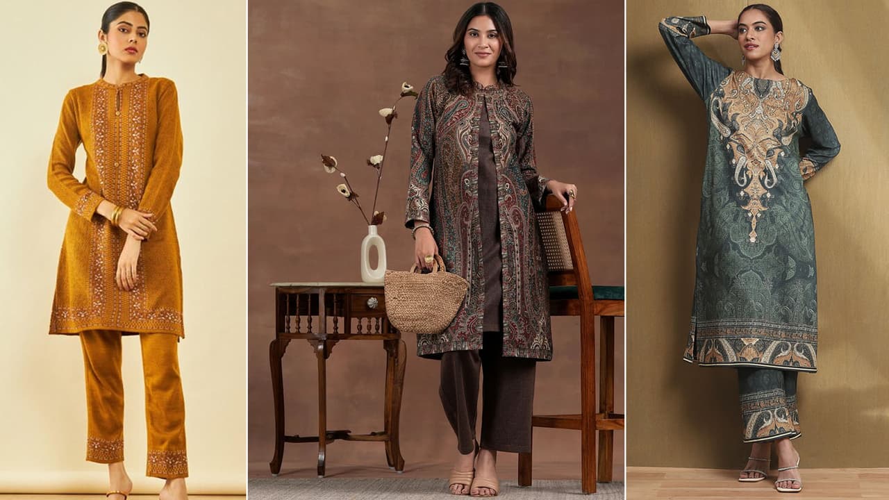 स्ट्रैट वूलन कुर्ता सेट स्ट्रैट वूलन कुर्ता सेट