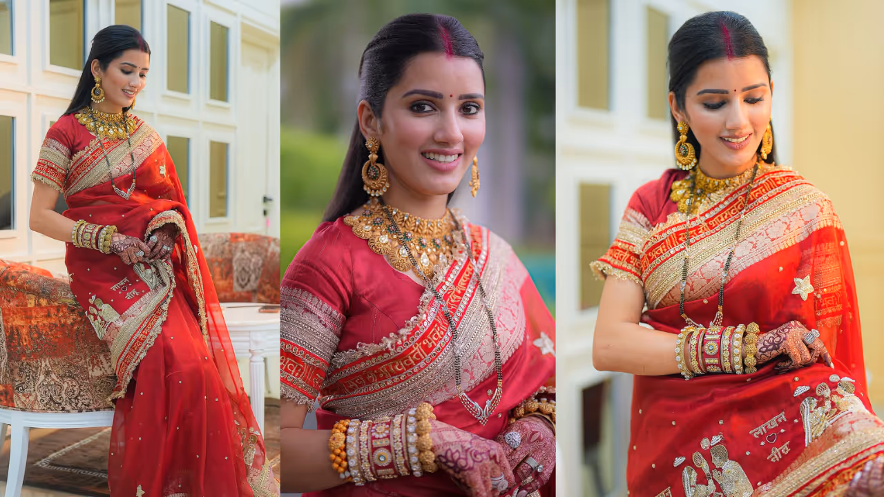 neetu bisht inspired gold plated mangalsutra designs for women