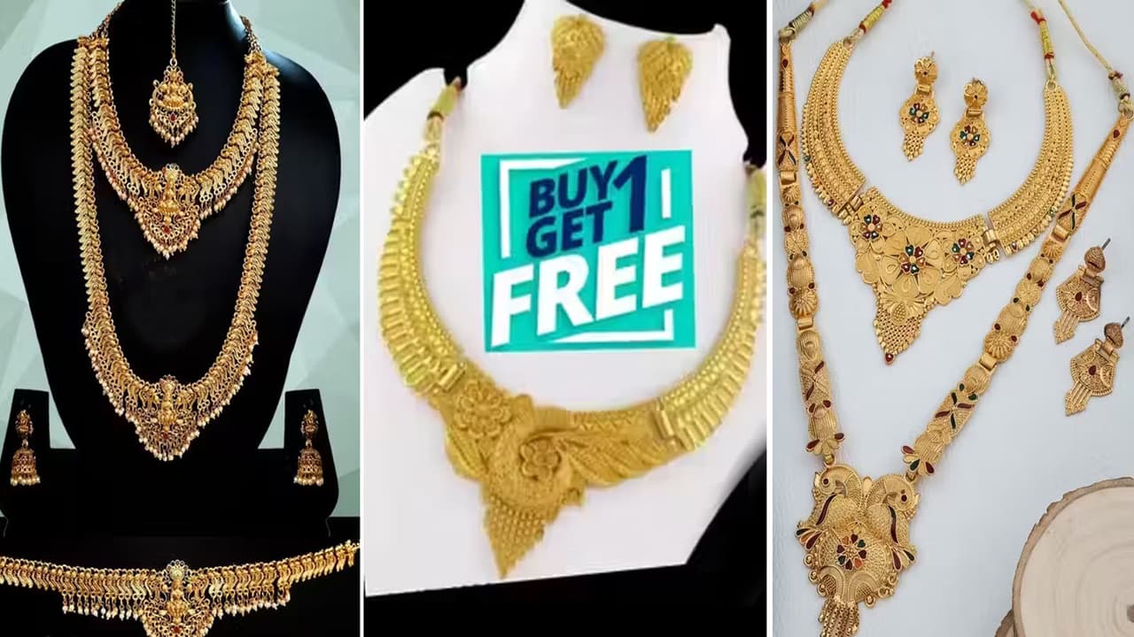 गोल्डन नेकलेस सेट
