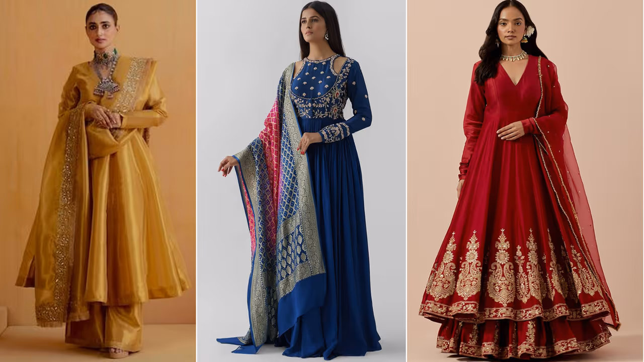 अनारकली कुर्ता दुपट्टा सेट 