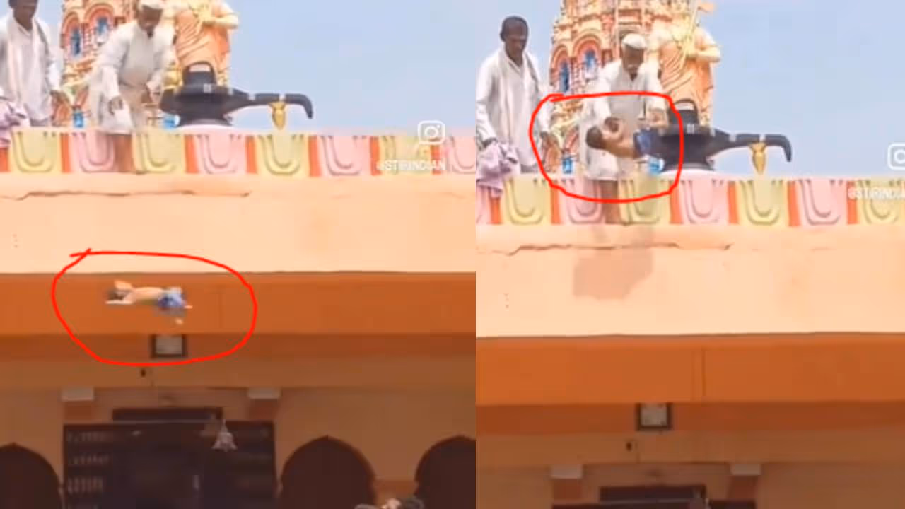 child faith or superstition throwing baby