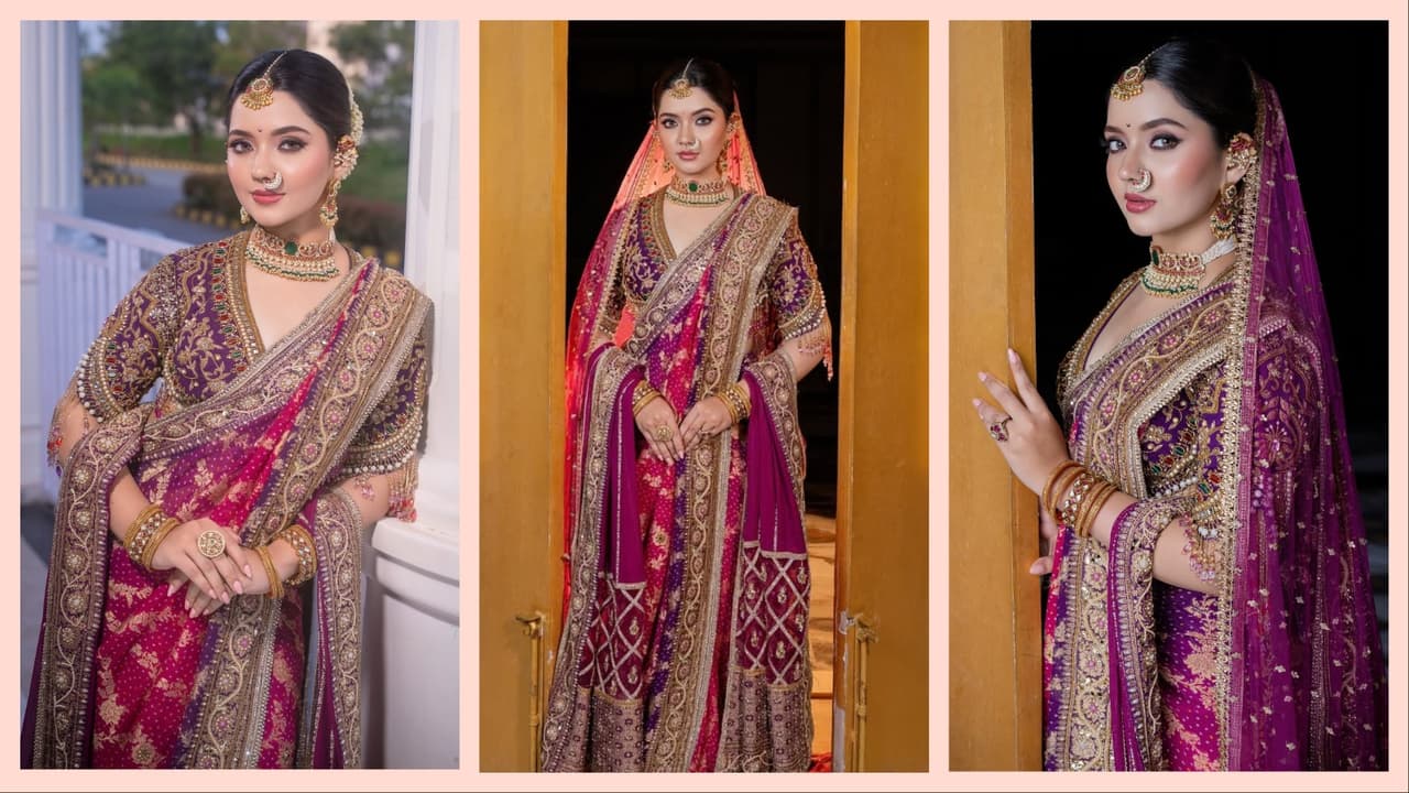 पर्पल पिंक साड़ी