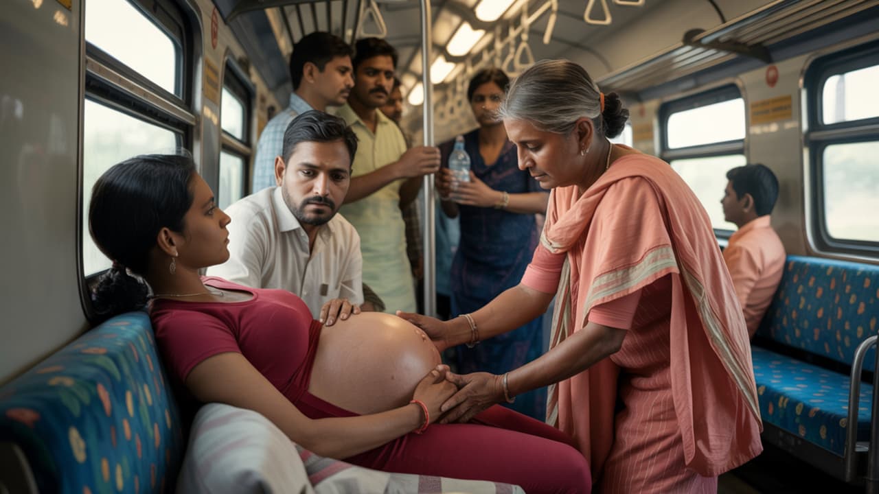 train delivery story husband saves wife in running train