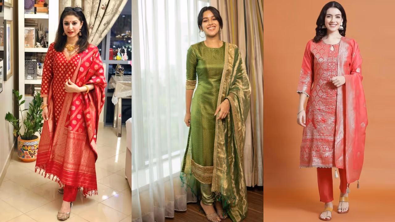 silk salwar suit designs party wear 