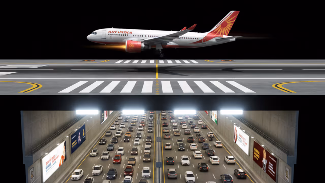 varanasi babatpur airport six lane tunnel runway project