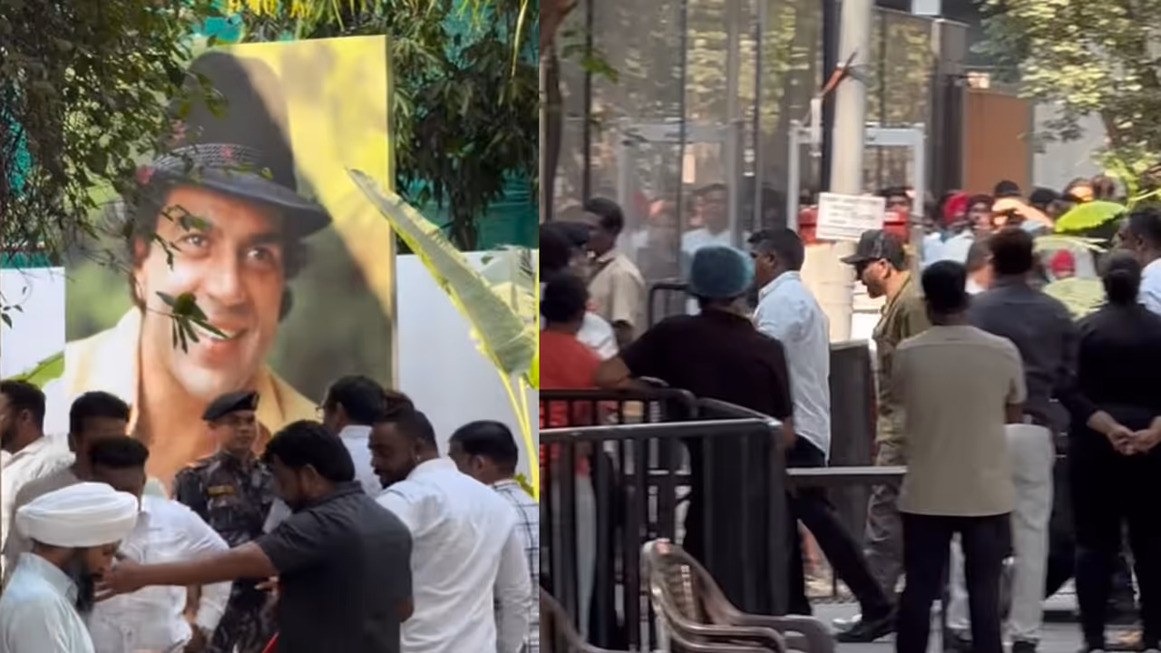 dharmendra birth anniversary celebration sunny deol with son arrive at home
