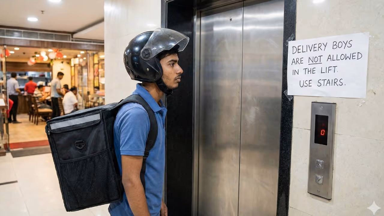 डिलीवरी एजेंटों के लिए लिफ्ट की बंद