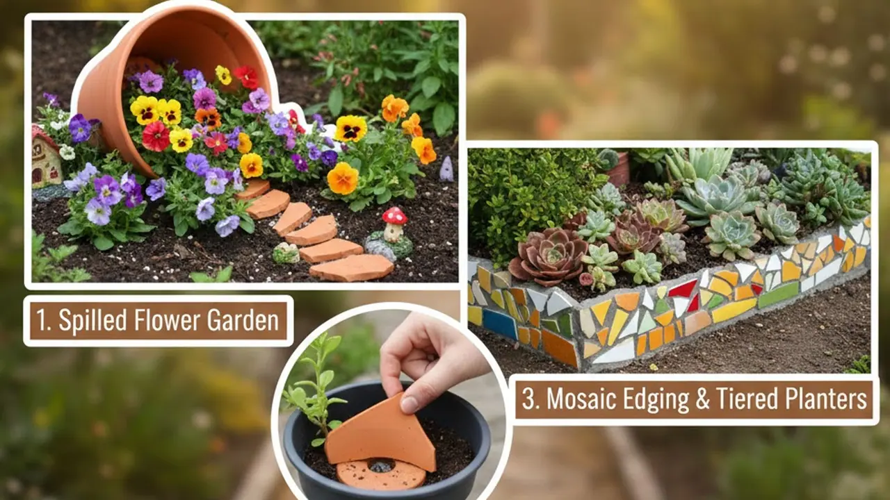 टूटे गमले ऐसे करें रीयूज टूटे गमले ऐसे करें रीयूज