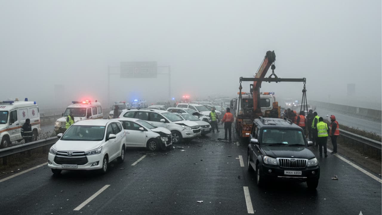 greater noida eastern peripheral expressway fog accident greater noida eastern peripheral expressway fog accident