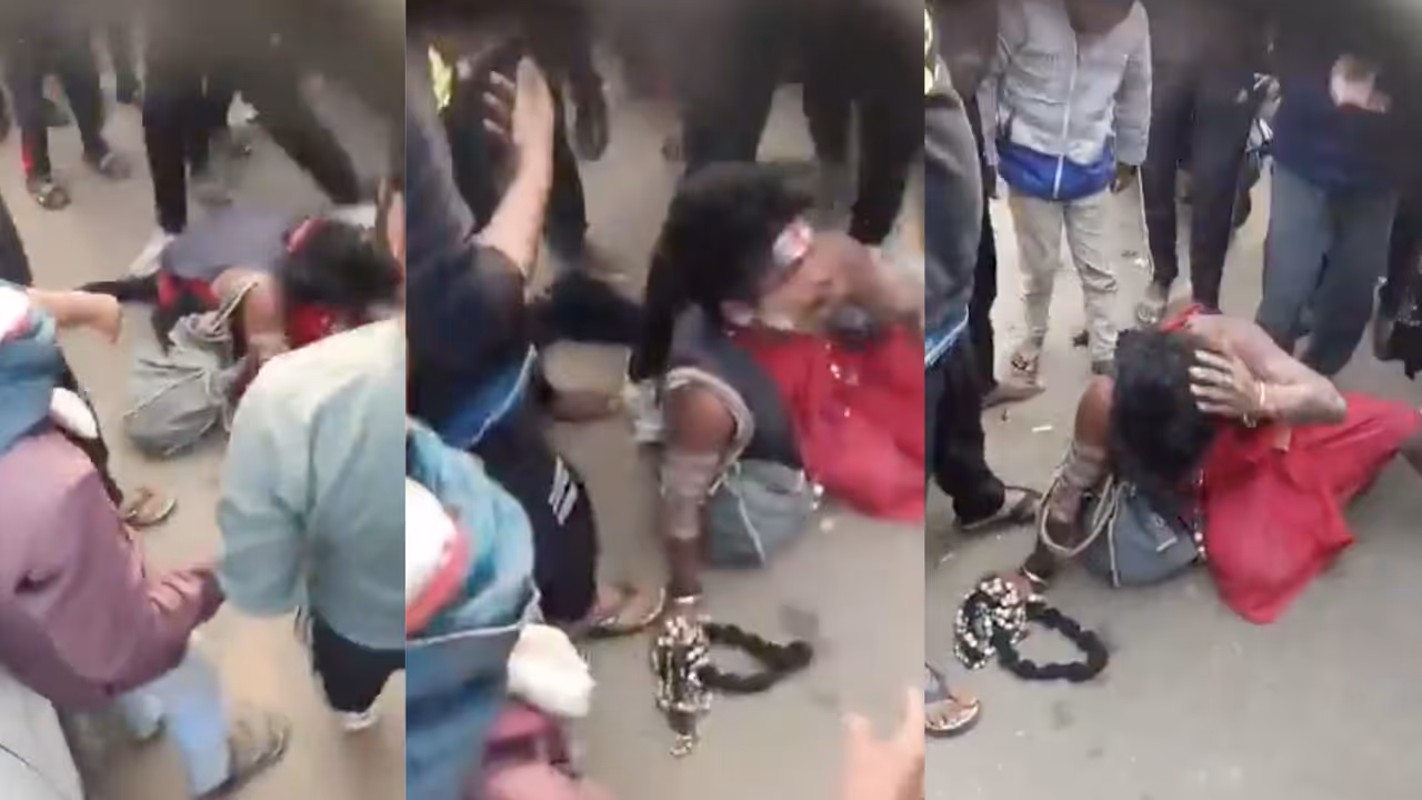 jaunpur sadhu beating child lifter rumor viral video jaunpur sadhu beating child lifter rumor viral video