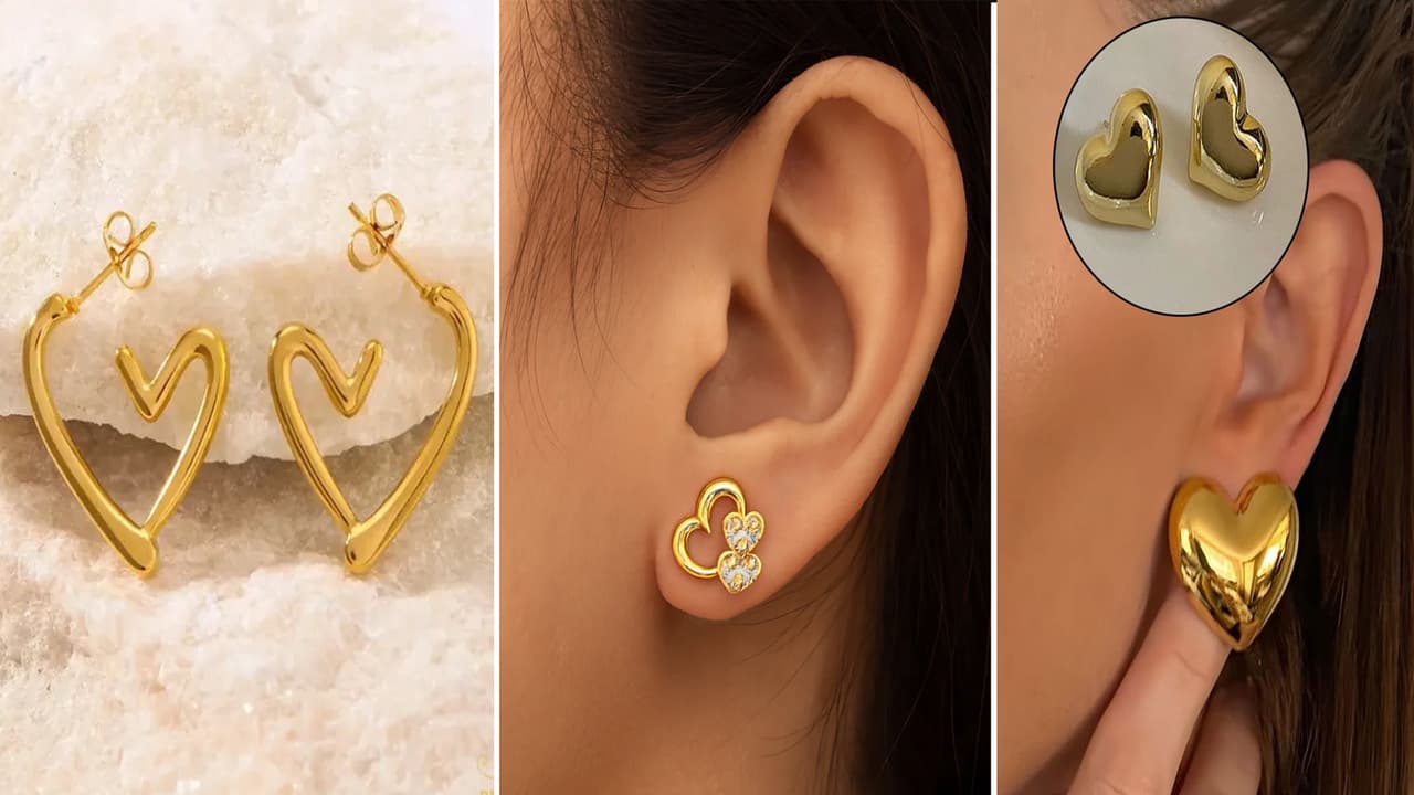 स्टड इयररिंग हार्ट टॉप्स स्टड इयररिंग हार्ट टॉप्स