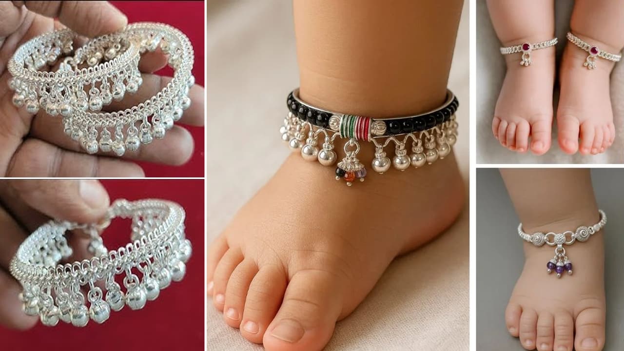 बेबी गर्ल के लिए सिल्वर एंकलेट डिजाइन बेबी गर्ल के लिए सिल्वर एंकलेट डिजाइन