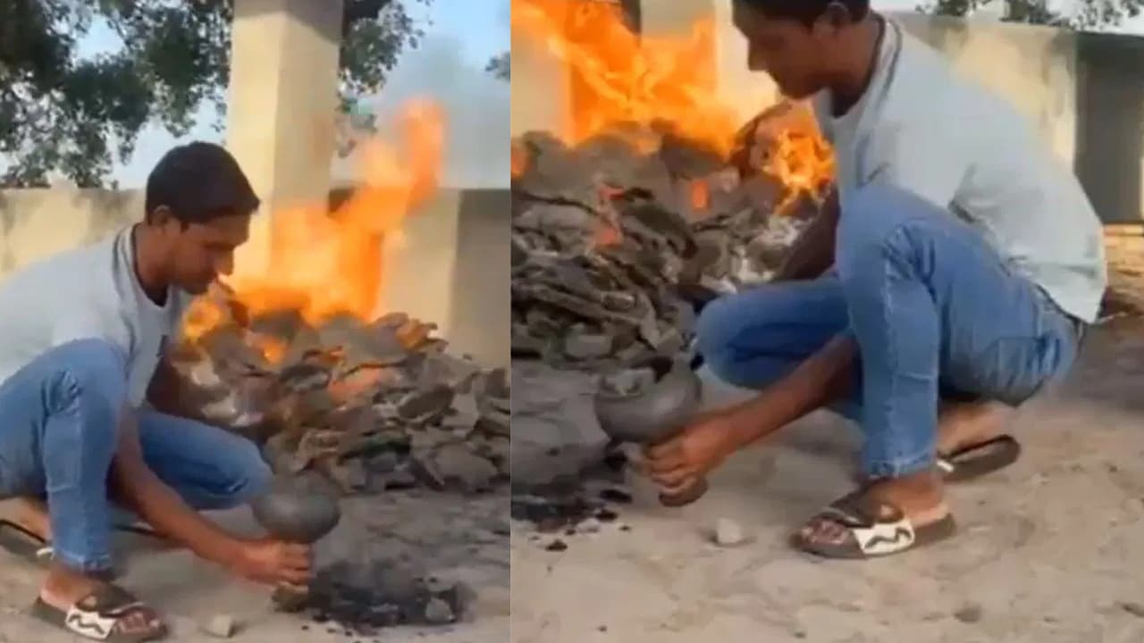 Shocking Video from Hapur Youths Light Chillum from Funeral Pyre One Detained by Police Shocking Video from Hapur Youths Light Chillum from Funeral Pyre One Detained by Police