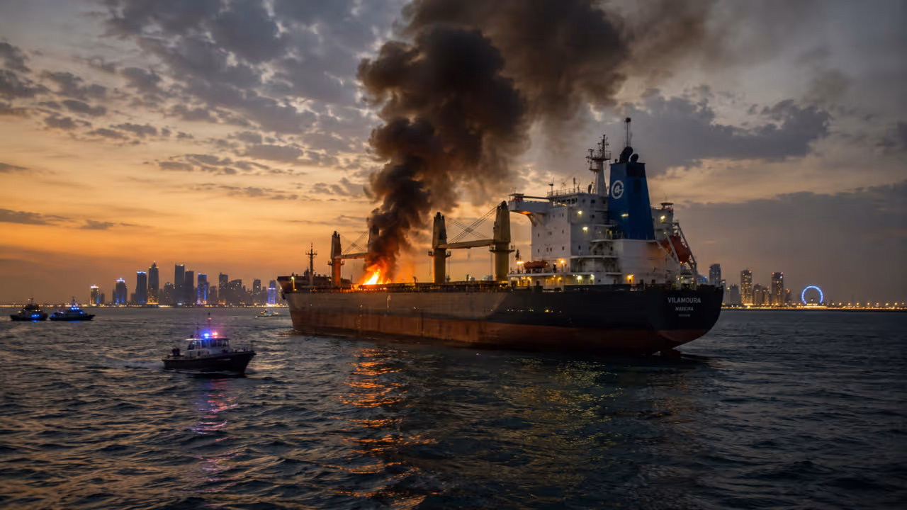 Cargo Ship Attacked Near Qatar In Persian Gulf Maritime Security Concerns Escalate Cargo Ship Attacked Near Qatar In Persian Gulf Maritime Security Concerns Escalate