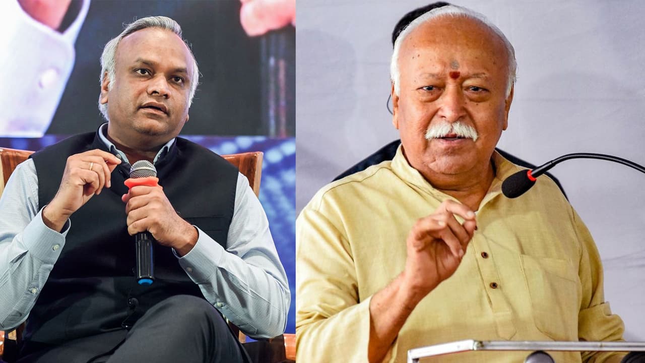 Priyank Kharge and Mohan Bhagwat File Pic Priyank Kharge and Mohan Bhagwat File Pic