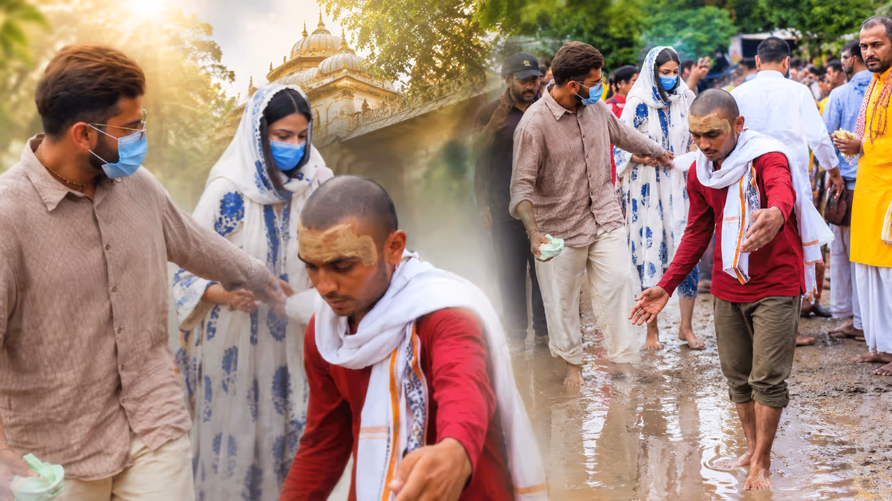 Virat Kohli & Anushka Sharma in Vrindavan Virat Kohli & Anushka Sharma in Vrindavan