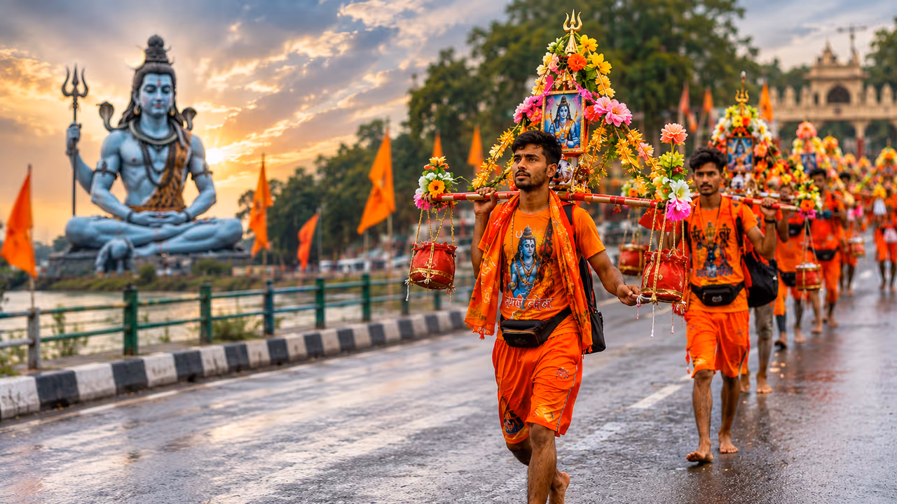 Kanwar Yatra 2026, Heavy Vehicle Ban and Traffic Diversions Across Delhi Kanwar Yatra 2026, Heavy Vehicle Ban and Traffic Diversions Across Delhi