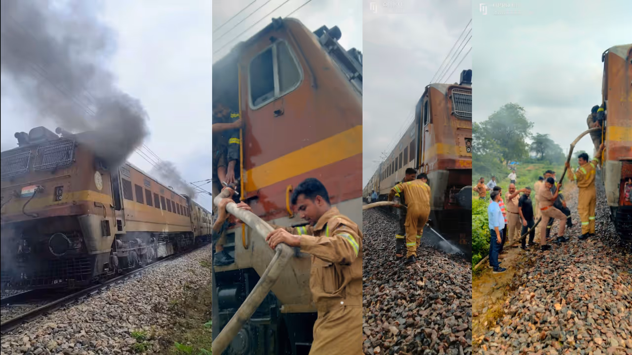 bareilly kasganj passenger train engine fire video budaun bareilly kasganj passenger train engine fire video budaun