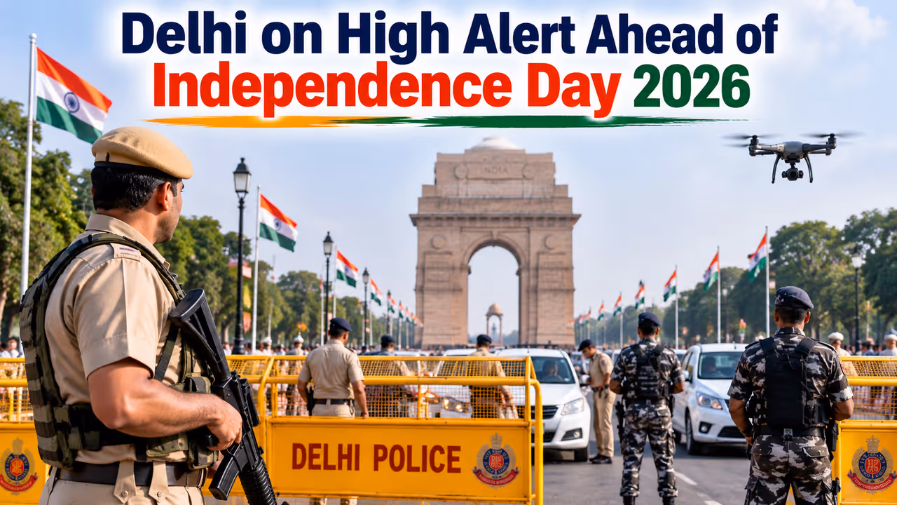 Delhi Police Increase Security, Vehicle Checks and Drone Monitoring Across City, Independence Day 2026 Delhi Police Increase Security, Vehicle Checks and Drone Monitoring Across City, Independence Day 2026