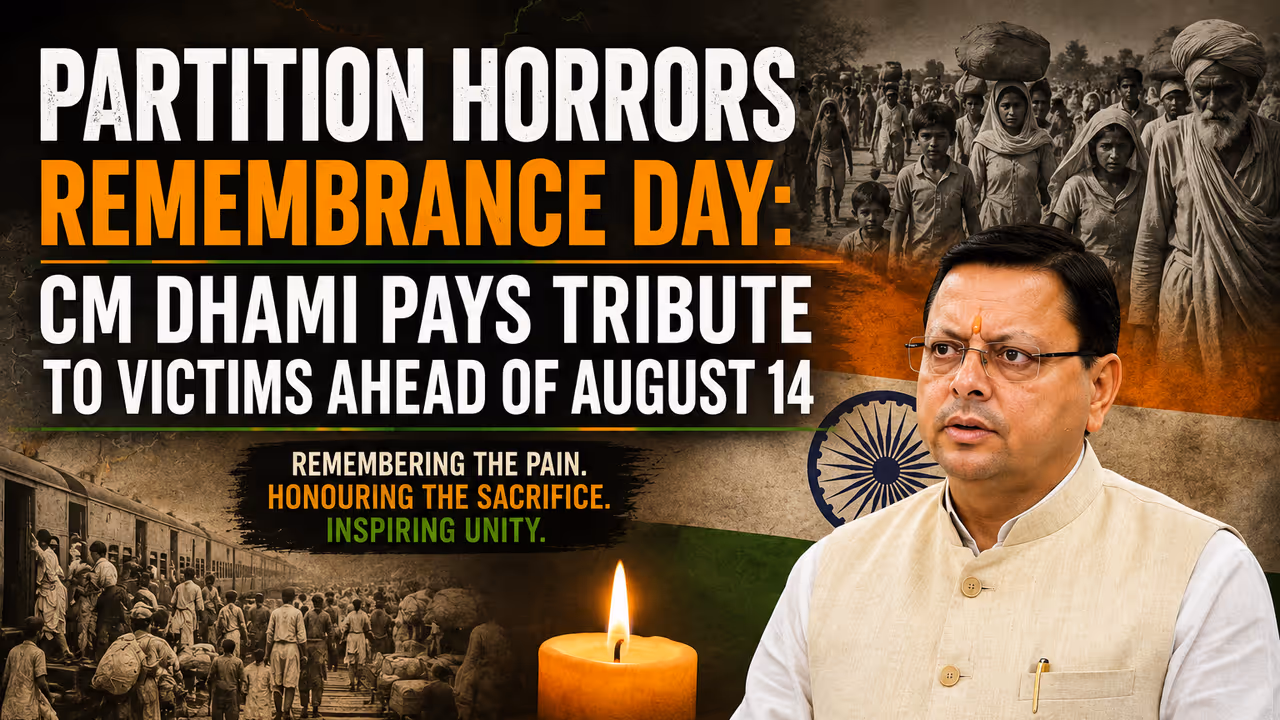 CM Dhami Remembers Partition Victims, Calls for Unity and Social Harmony on August 14 CM Dhami Remembers Partition Victims, Calls for Unity and Social Harmony on August 14