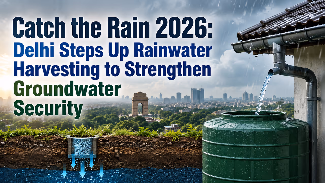 Catch the Rain 2026: Delhi Steps Up Groundwater Recharge to Tackle Rising Water Demand Catch the Rain 2026: Delhi Steps Up Groundwater Recharge to Tackle Rising Water Demand