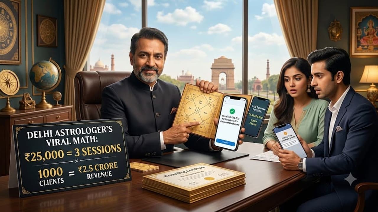 Delhi Astrologer's 2.5 Crore Business Per Year Goes Viral Delhi Astrologer's 2.5 Crore Business Per Year Goes Viral