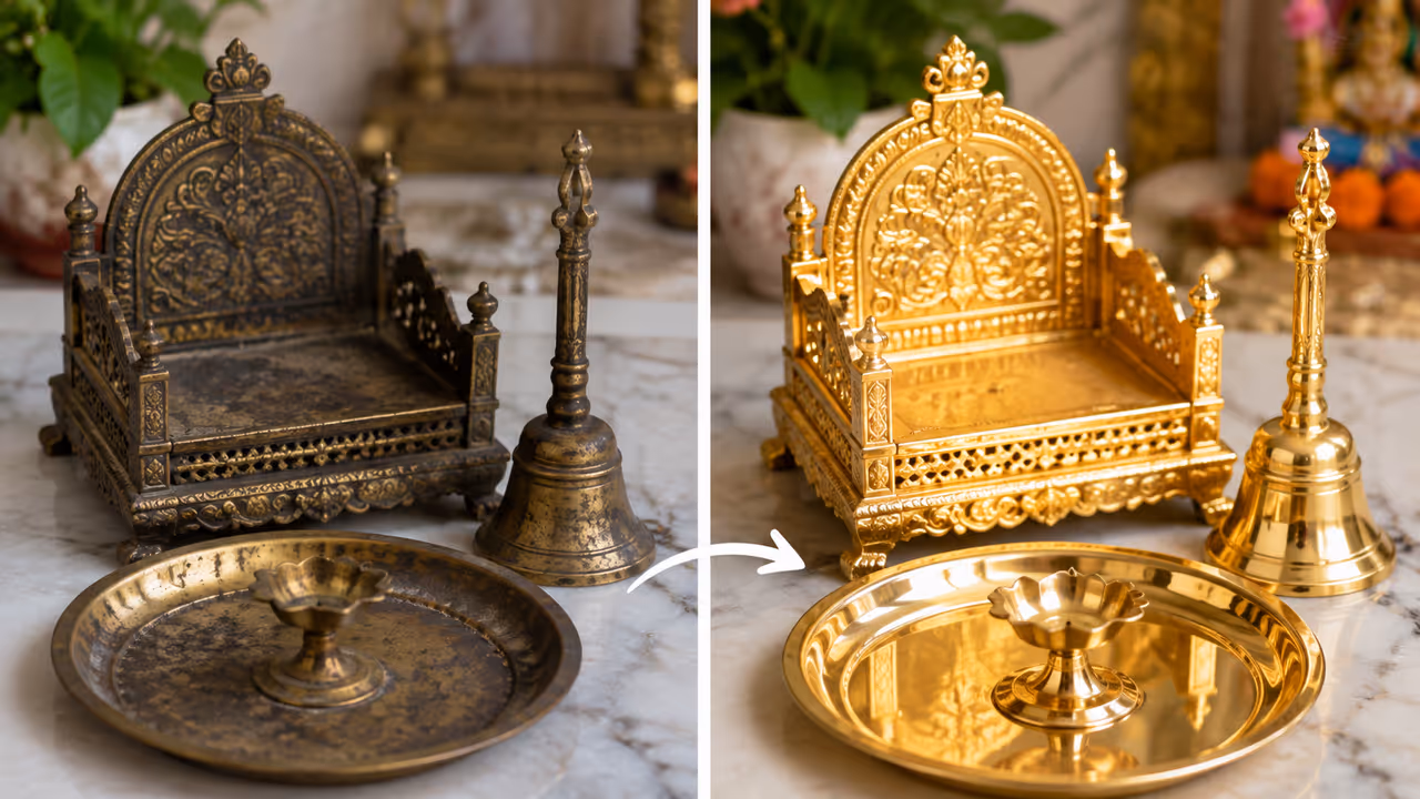 Janmashtami Brass Utensils Cleaning Janmashtami Brass Utensils Cleaning