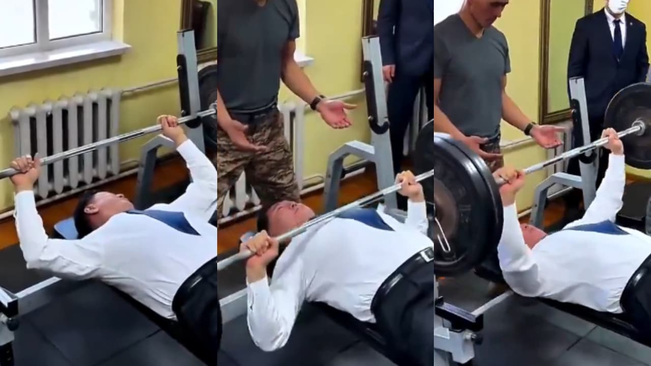Did 58-Year-Old Mongolian President Really Bench-Press 100kg for 20 Reps? Viral Video Sparks Debate