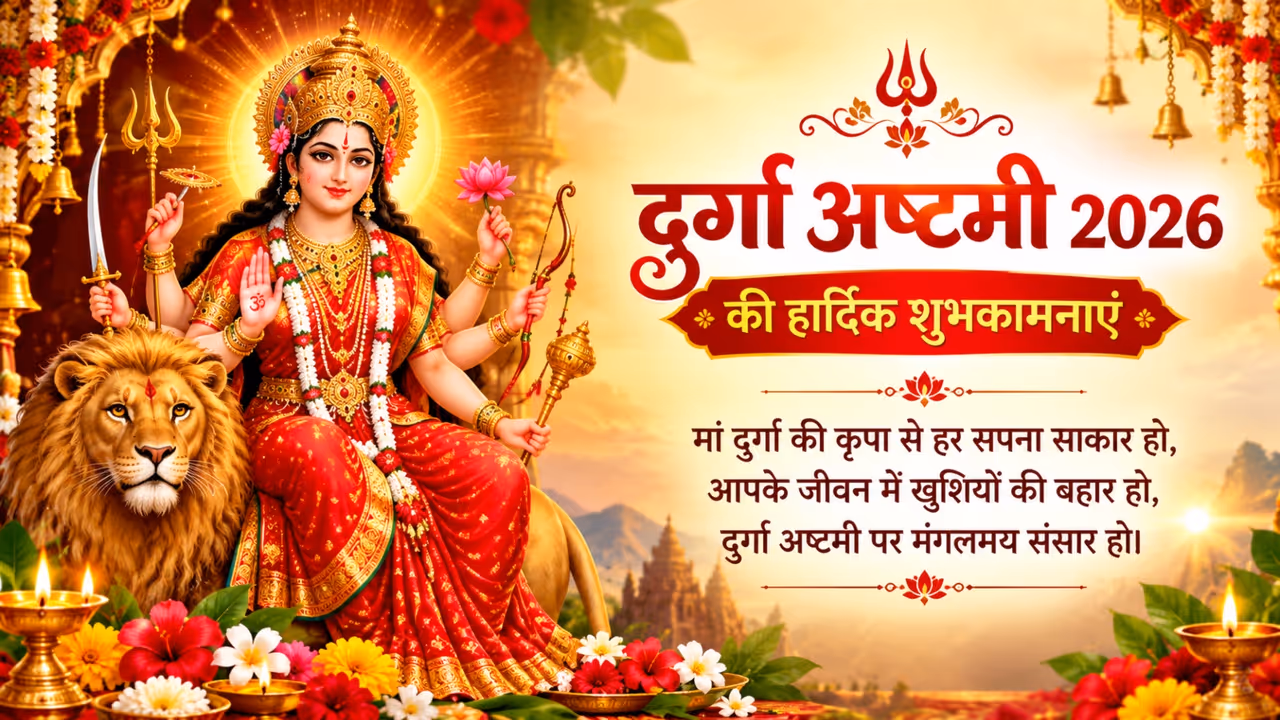 Happy Durga Ashtami 2026 Wishes in Hindi Happy Durga Ashtami 2026 Wishes in Hindi