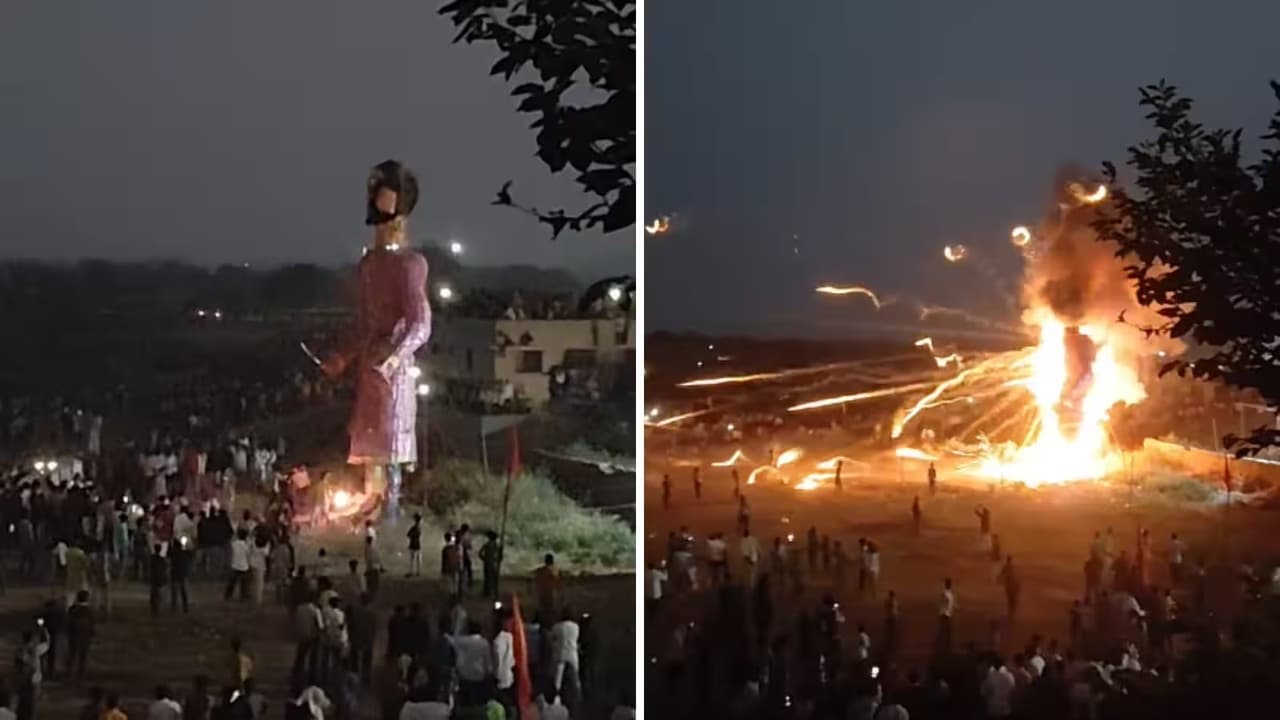 Ravana Effigy Shoots Firecrackers Ravana Effigy Shoots Firecrackers