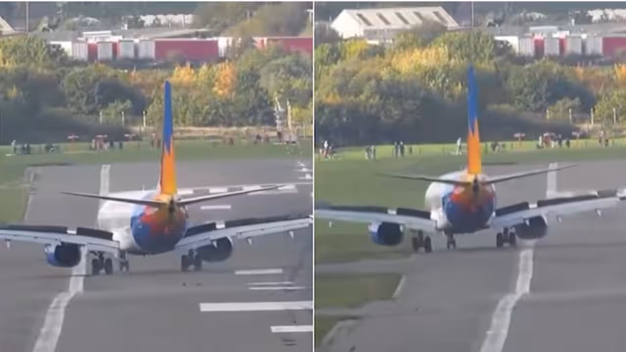 Storm Boelo: Passenger Plane Veers Onto Grass During UK Landing Storm Boelo: Passenger Plane Veers Onto Grass During UK Landing