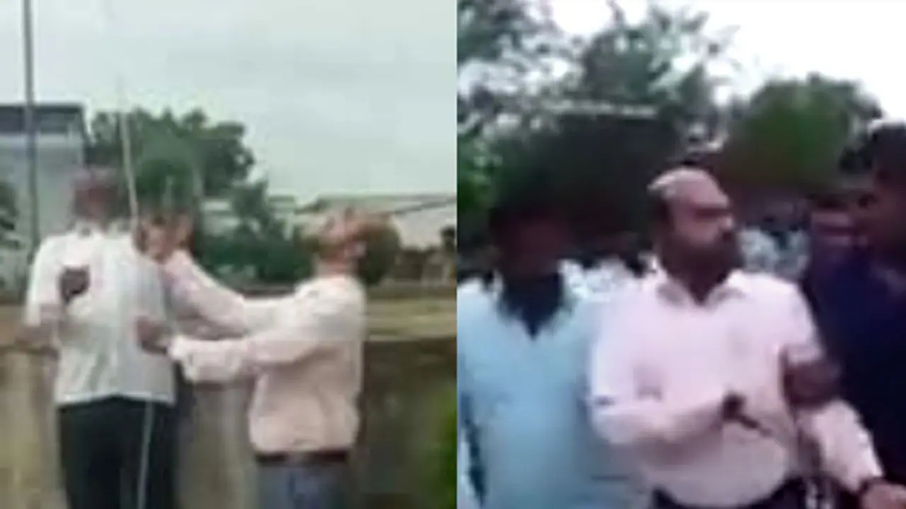 Flag Hoisting: ABVP RSS men abuse Muslim Principal Flag Hoisting: ABVP RSS men abuse Muslim Principal