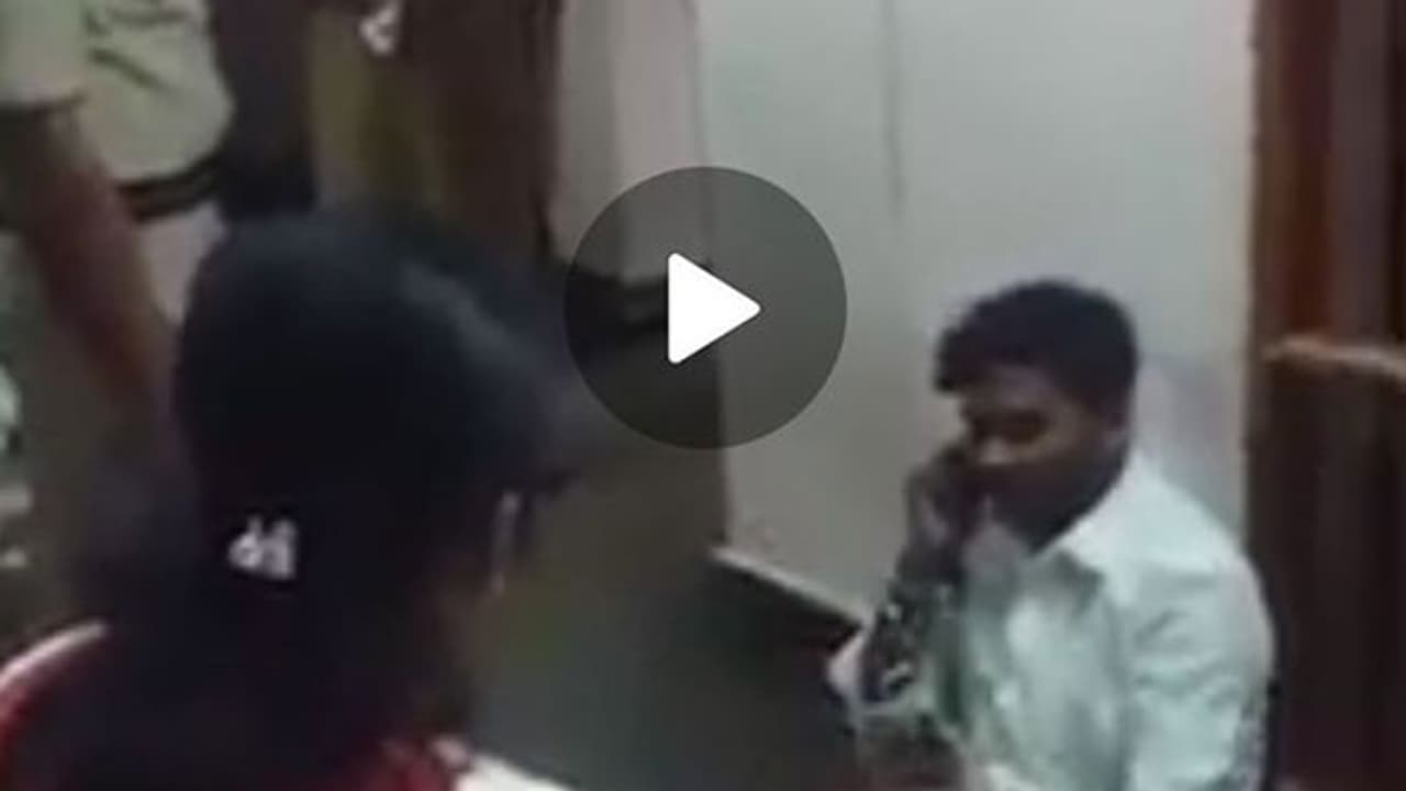 Telangana activist Yevuru Somanna handcuffed and held by police Telangana activist Yevuru Somanna handcuffed and held by police