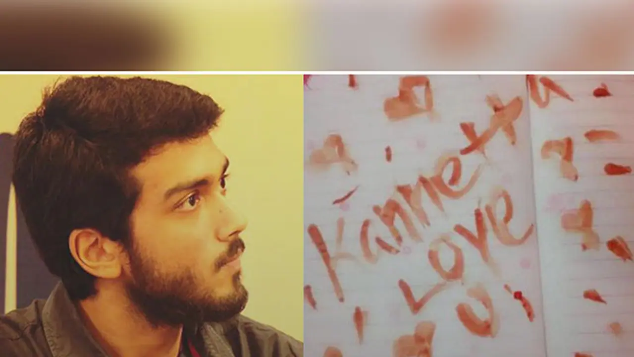 Kalidas Jayaram gets a love letter in blood Kalidas Jayaram gets a love letter in blood