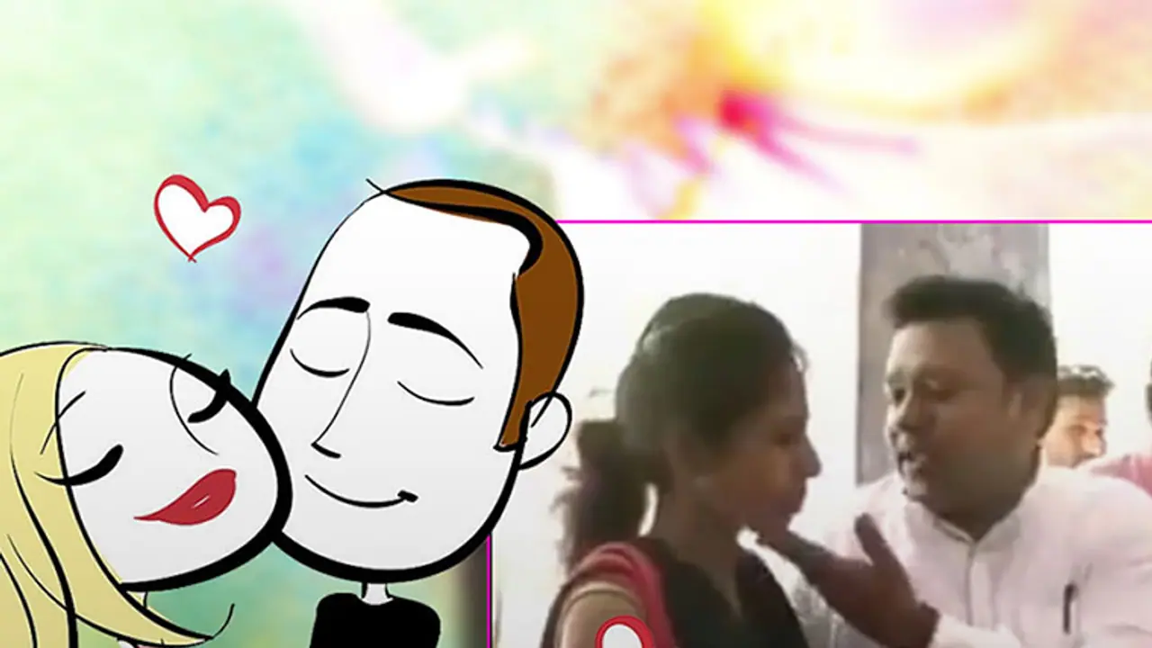 Watch: Husband wins back angry wife with this filmy stunt in police station Watch: Husband wins back angry wife with this filmy stunt in police station