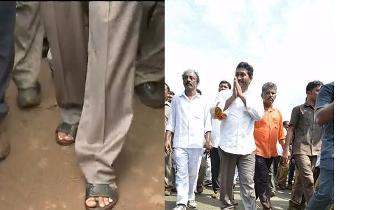 మధ్యాహ్నం బూట్లలోకి మారిన జగన్ మధ్యాహ్నం బూట్లలోకి మారిన జగన్