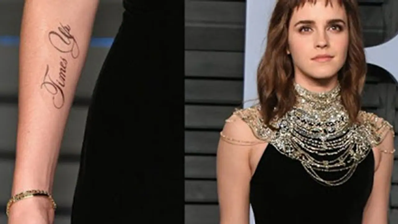 Emma Watson's new 'Time's Up' tattoo has an evident grammatical error Emma Watson's new 'Time's Up' tattoo has an evident grammatical error