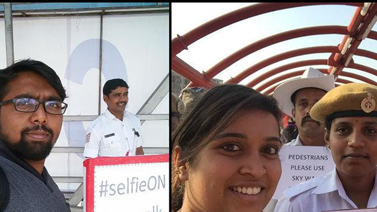 ಸಂಚಾರಿ ಪೊಲೀಸರ ವಿನೂತನ ಪ್ರಯೋಗ;ಸ್ಕೈವಾಕರ್ ಸೆಲ್ಫಿ ಸ್ಪರ್ಧೆಯಲ್ಲಿ ನೀವೂ ಭಾಗವಹಿಸಿ ಸಂಚಾರಿ ಪೊಲೀಸರ ವಿನೂತನ ಪ್ರಯೋಗ;ಸ್ಕೈವಾಕರ್ ಸೆಲ್ಫಿ ಸ್ಪರ್ಧೆಯಲ್ಲಿ ನೀವೂ ಭಾಗವಹಿಸಿ