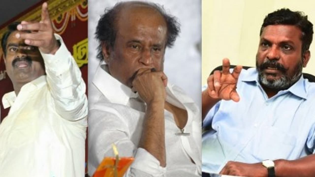 சீறிப் பாயும் சீமான், சோப்பு போடும் திருமா... ரஜினியை வைத்து அடடா அரசியல்... சீறிப் பாயும் சீமான், சோப்பு போடும் திருமா... ரஜினியை வைத்து அடடா அரசியல்...